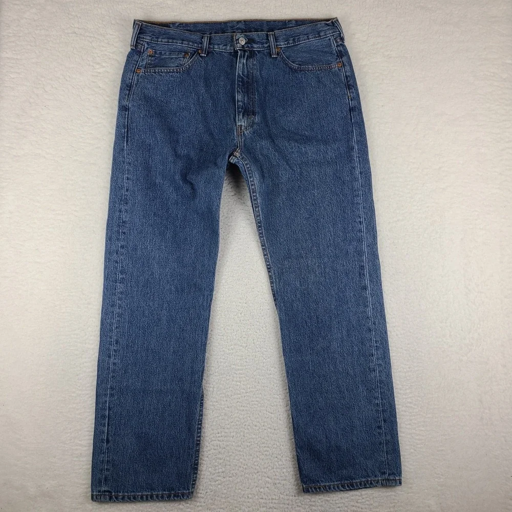 Levi's 505 Jeans Mens 38x32‎ Blue Regular Fit Straight Leg Medium Wash Denim